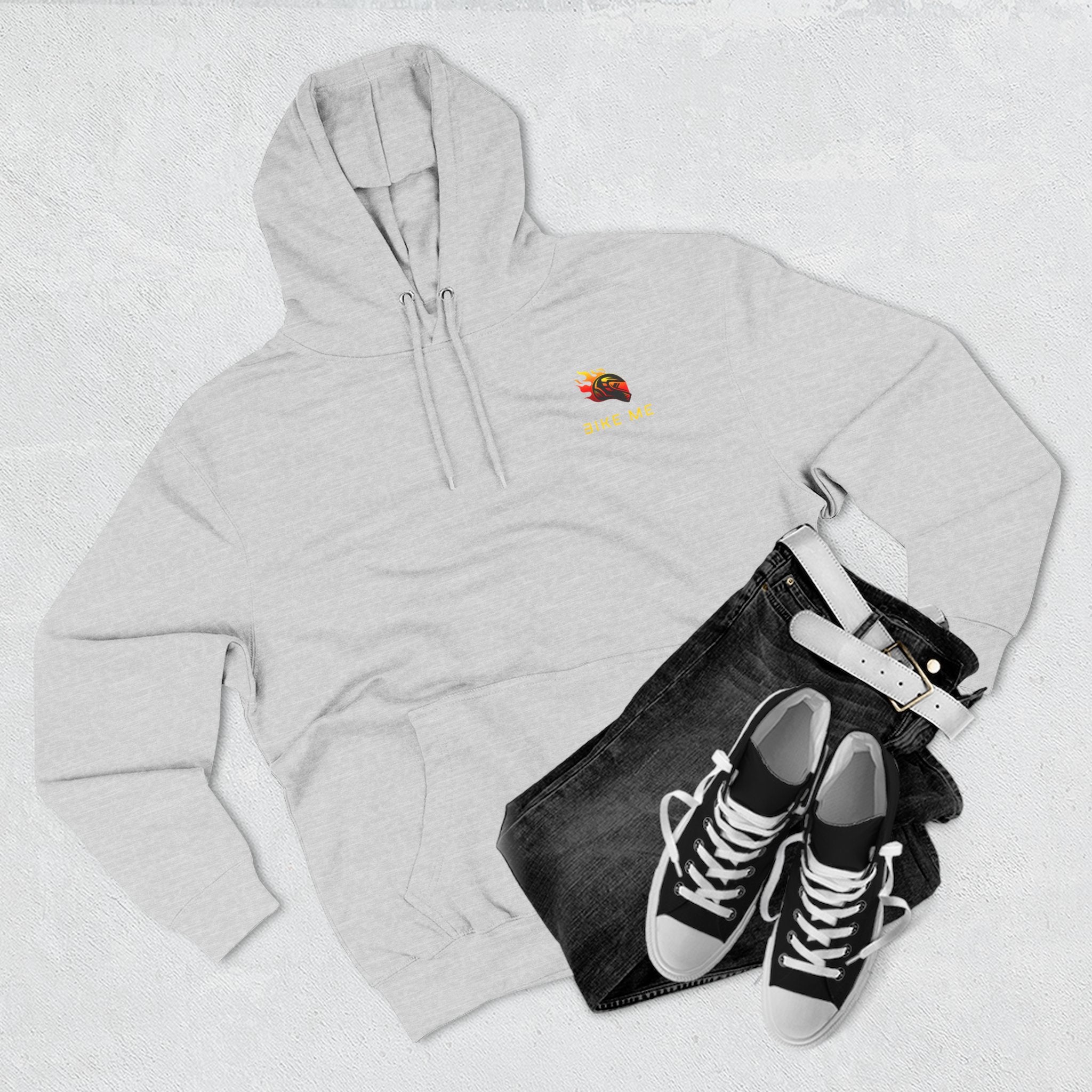 "Bike Me" Flaming Helmet Graphic Hoodie