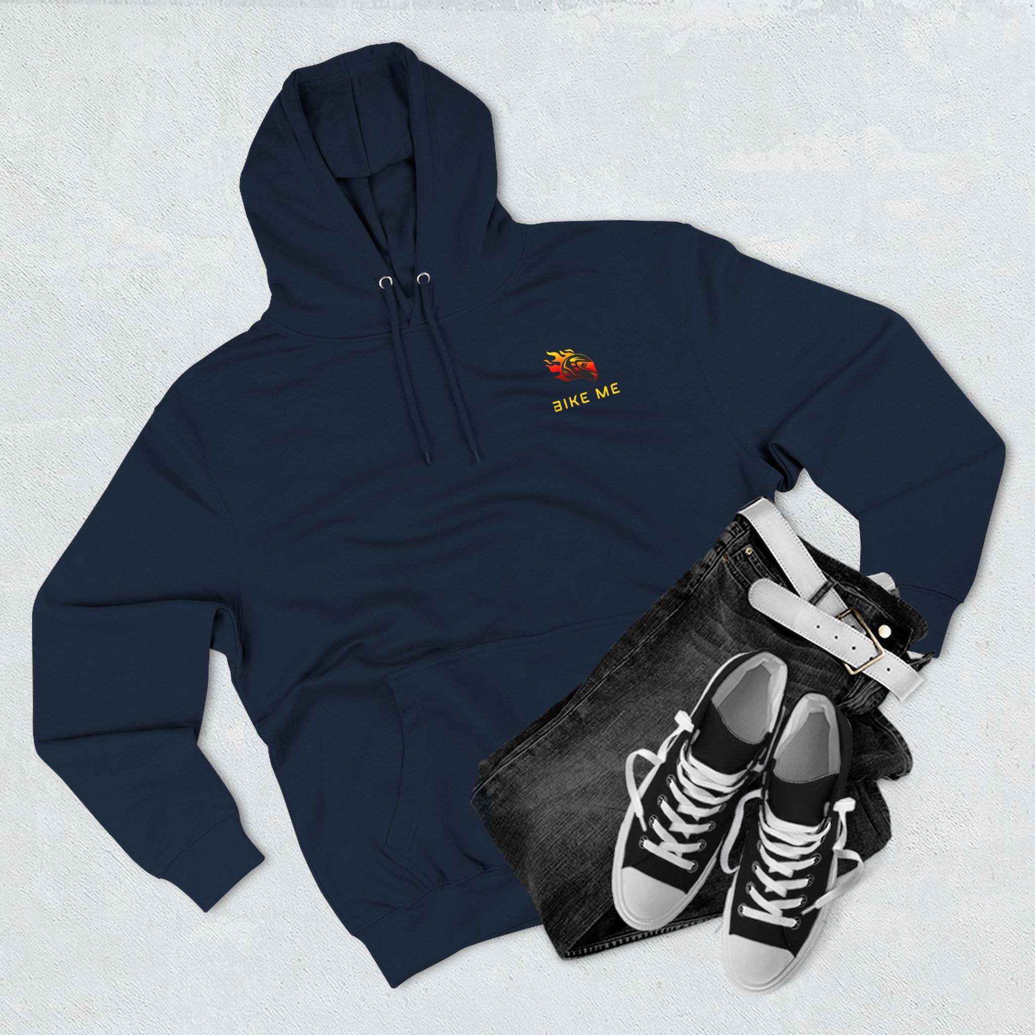 "Bike Me" Flaming Helmet Graphic Hoodie