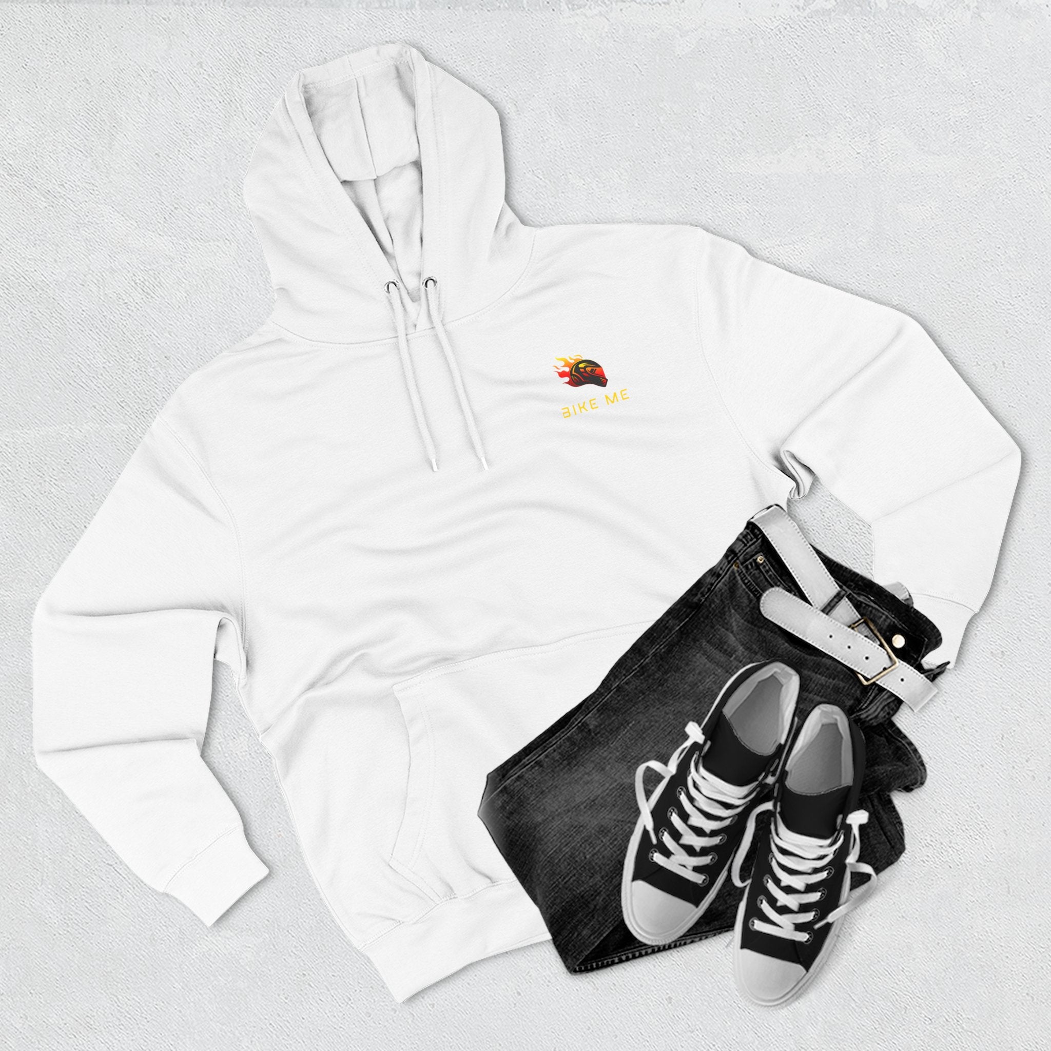 "Bike Me" Flaming Helmet Graphic Hoodie