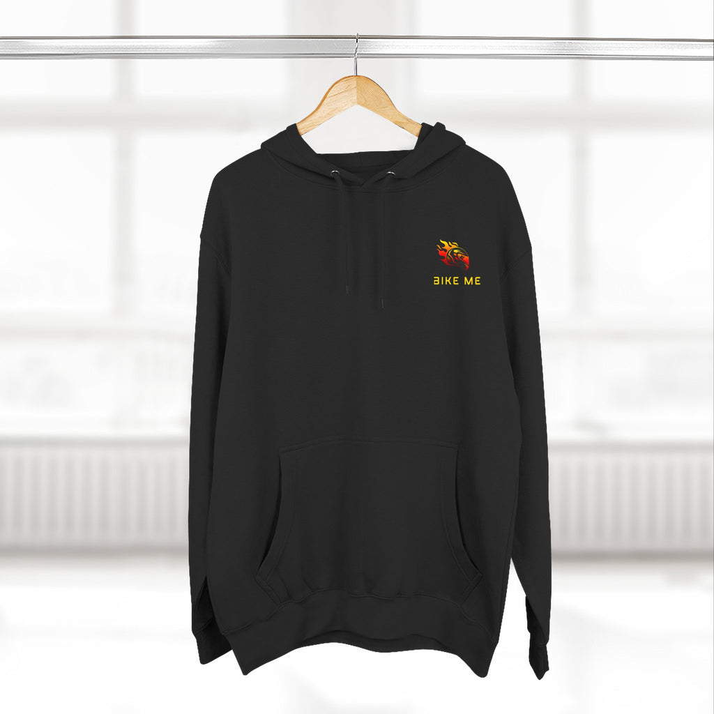 "Bike Me" Flaming Helmet Graphic Hoodie