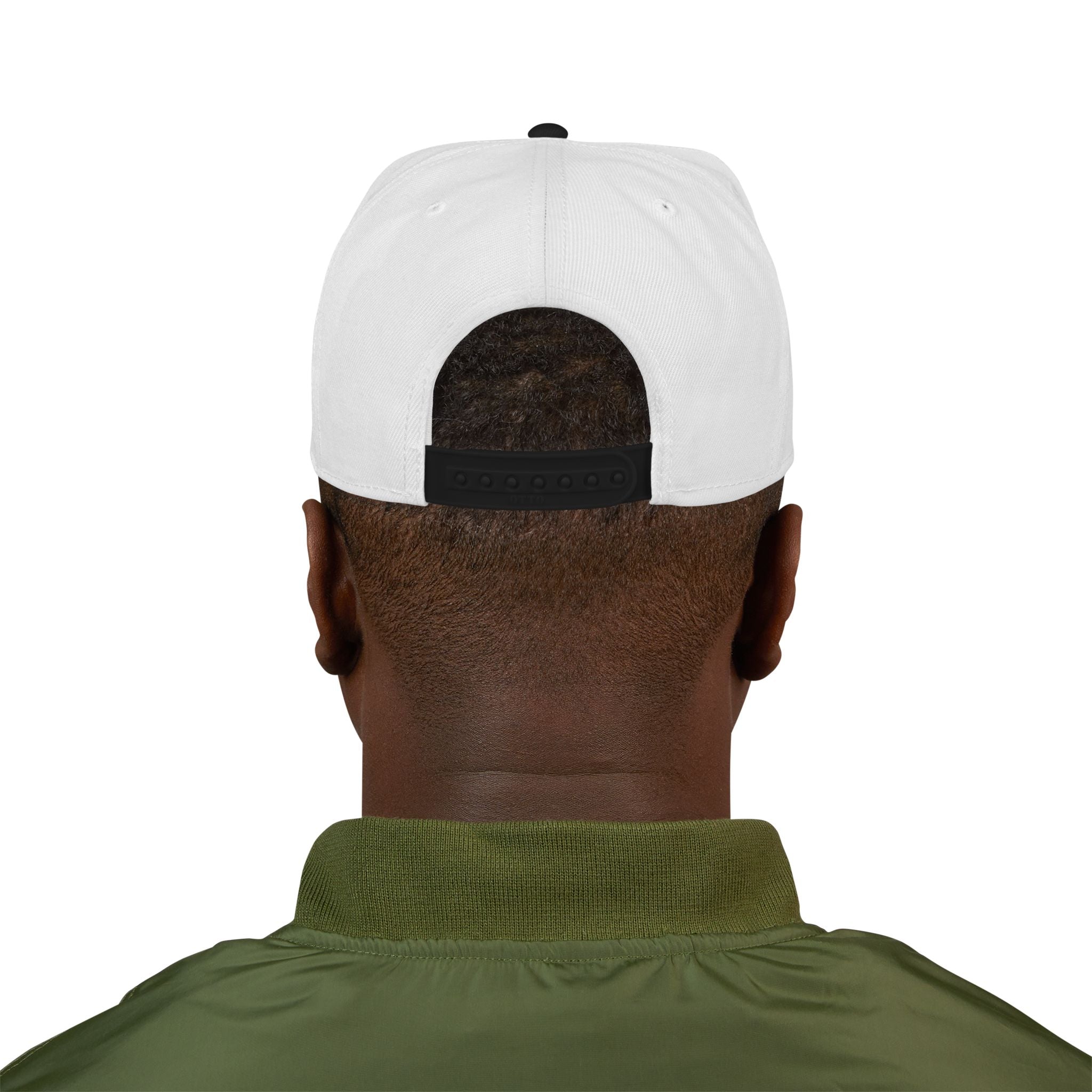Embroidered Flame Snapback Hat — "Kiss Me" Pixel Fire Design