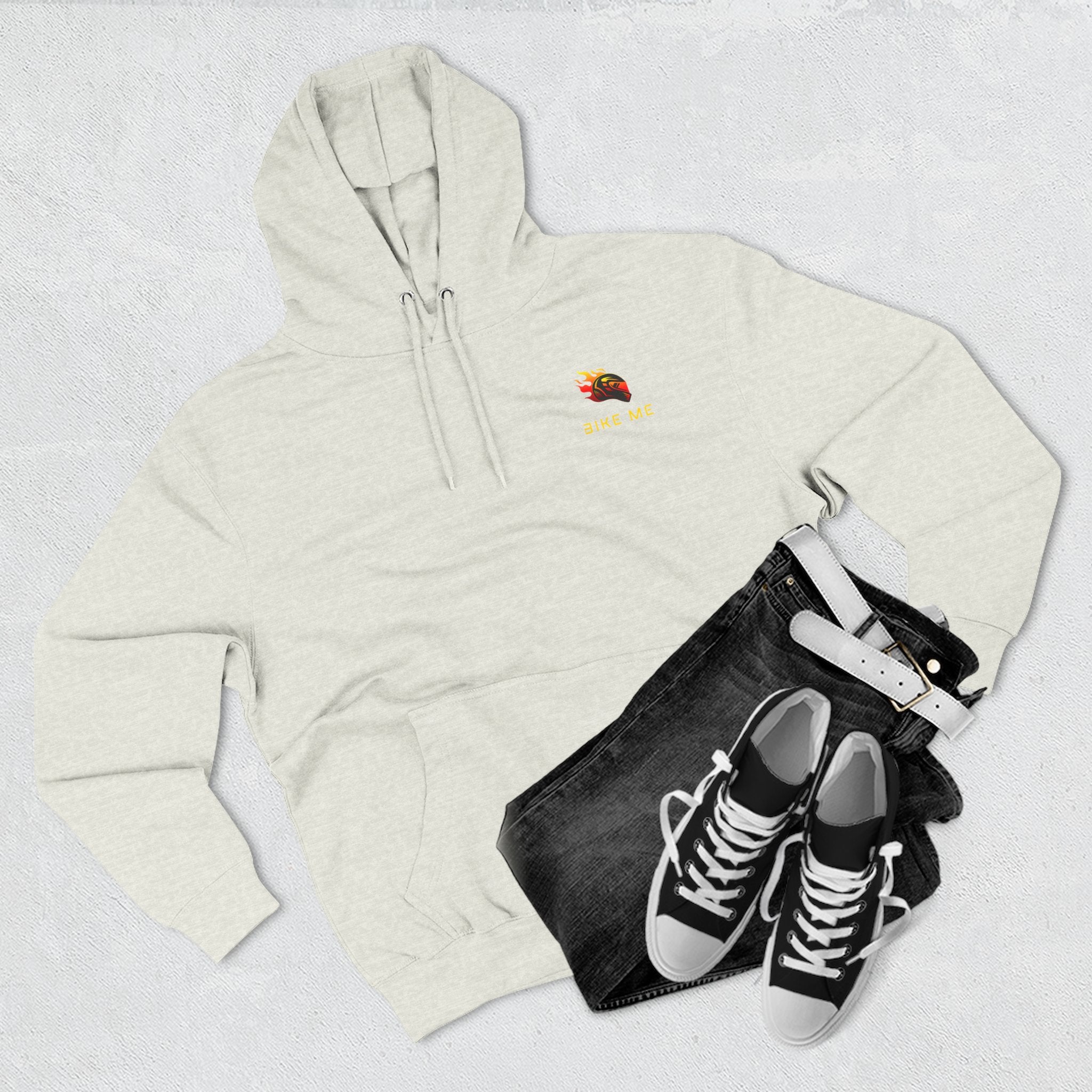"Bike Me" Flaming Helmet Graphic Hoodie