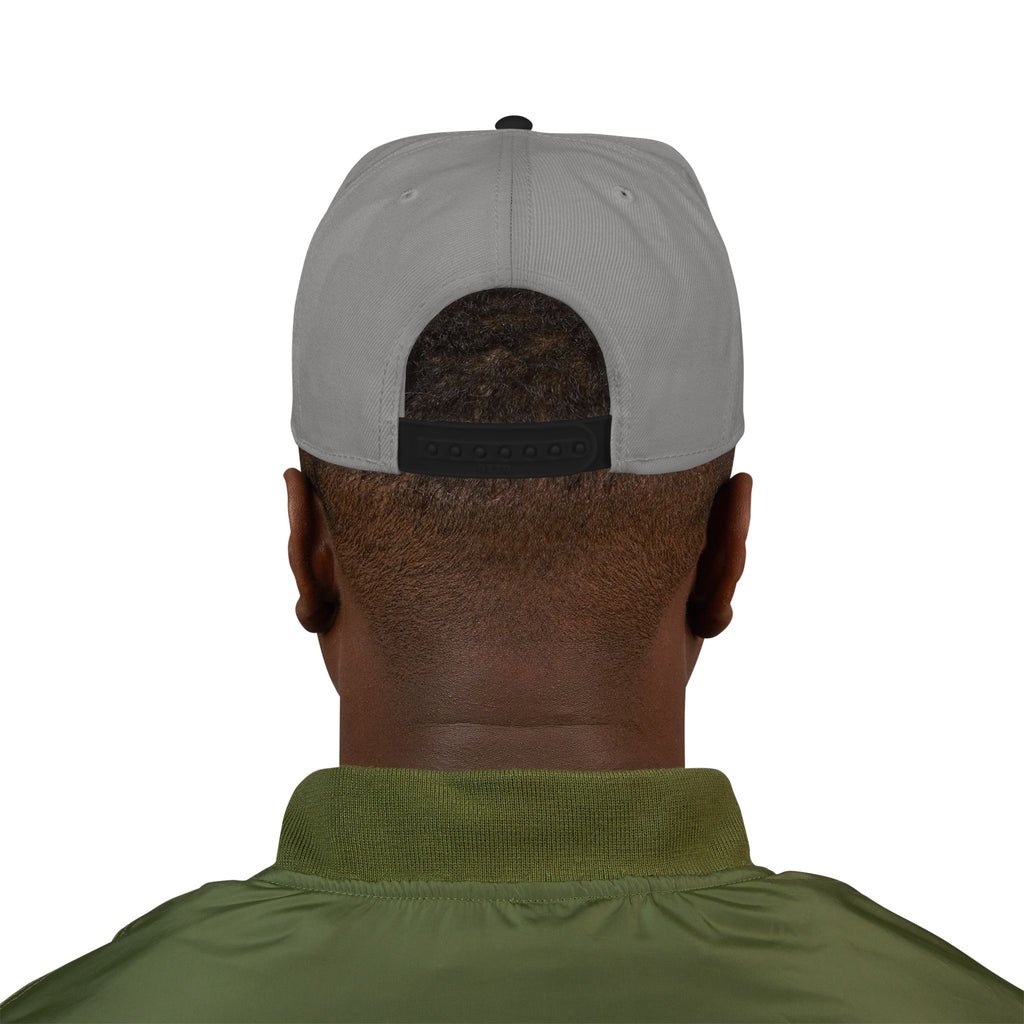 Embroidered Flame Snapback Hat — "Kiss Me" Pixel Fire Design