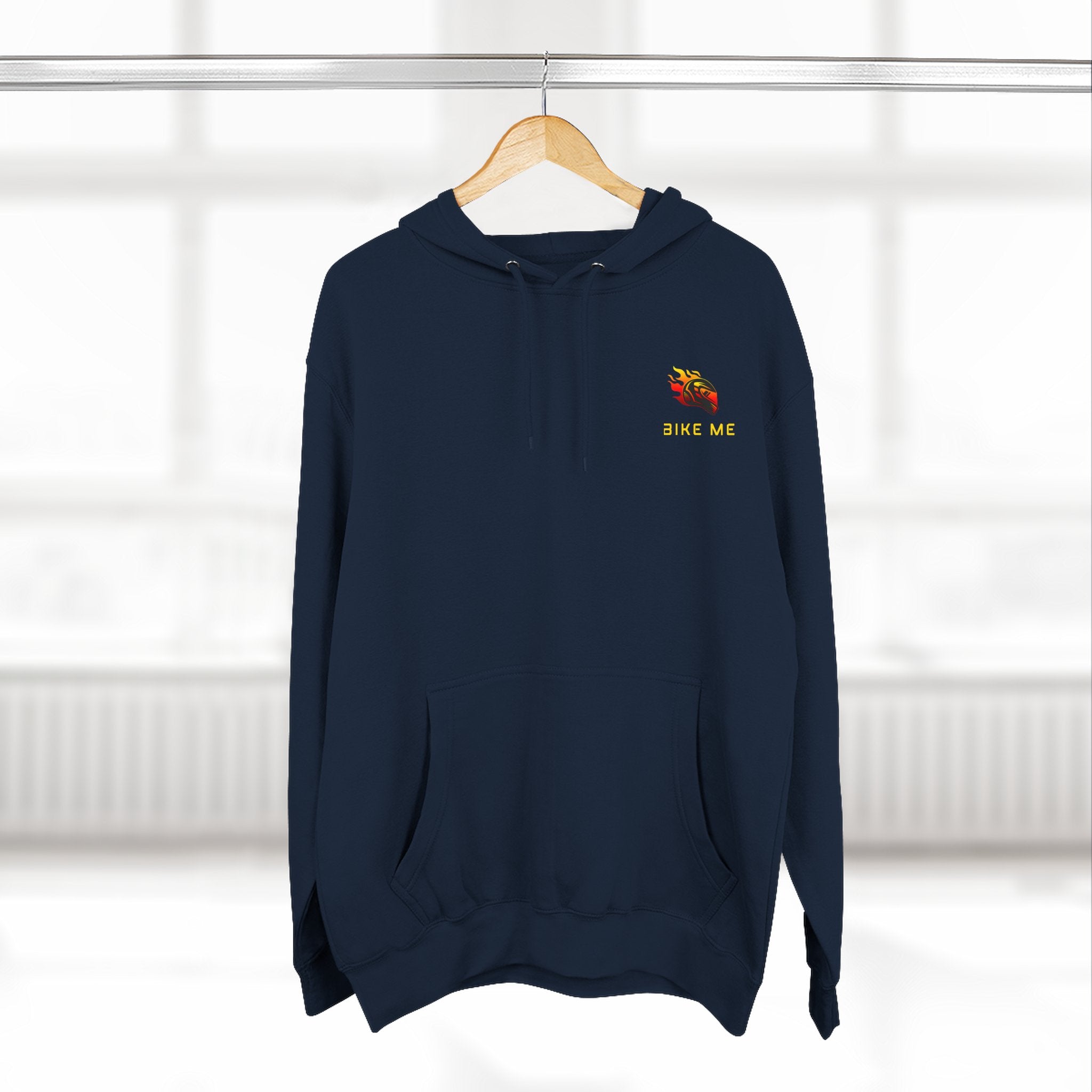 "Bike Me" Flaming Helmet Graphic Hoodie