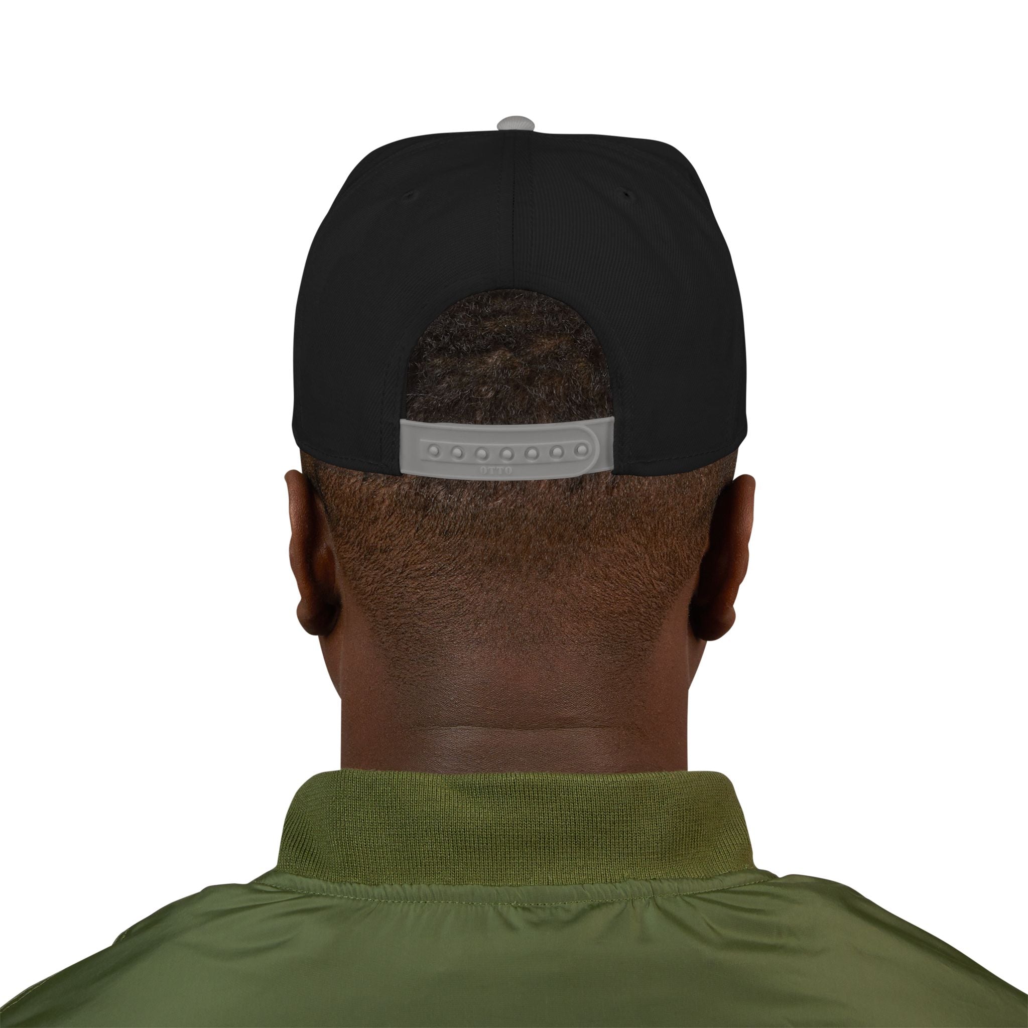 Embroidered Flame Snapback Hat — "Kiss Me" Pixel Fire Design