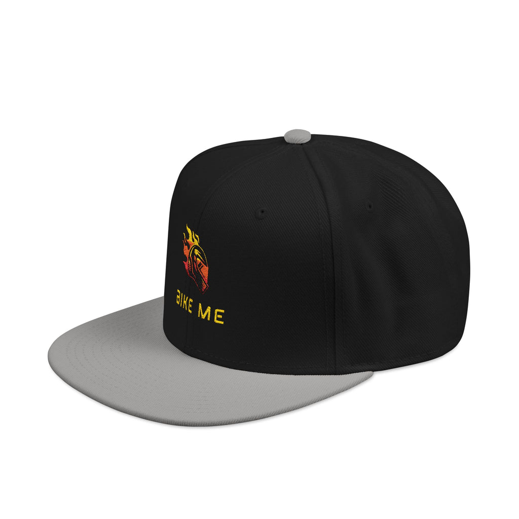 Embroidered Flame Snapback Hat — "Kiss Me" Pixel Fire Design