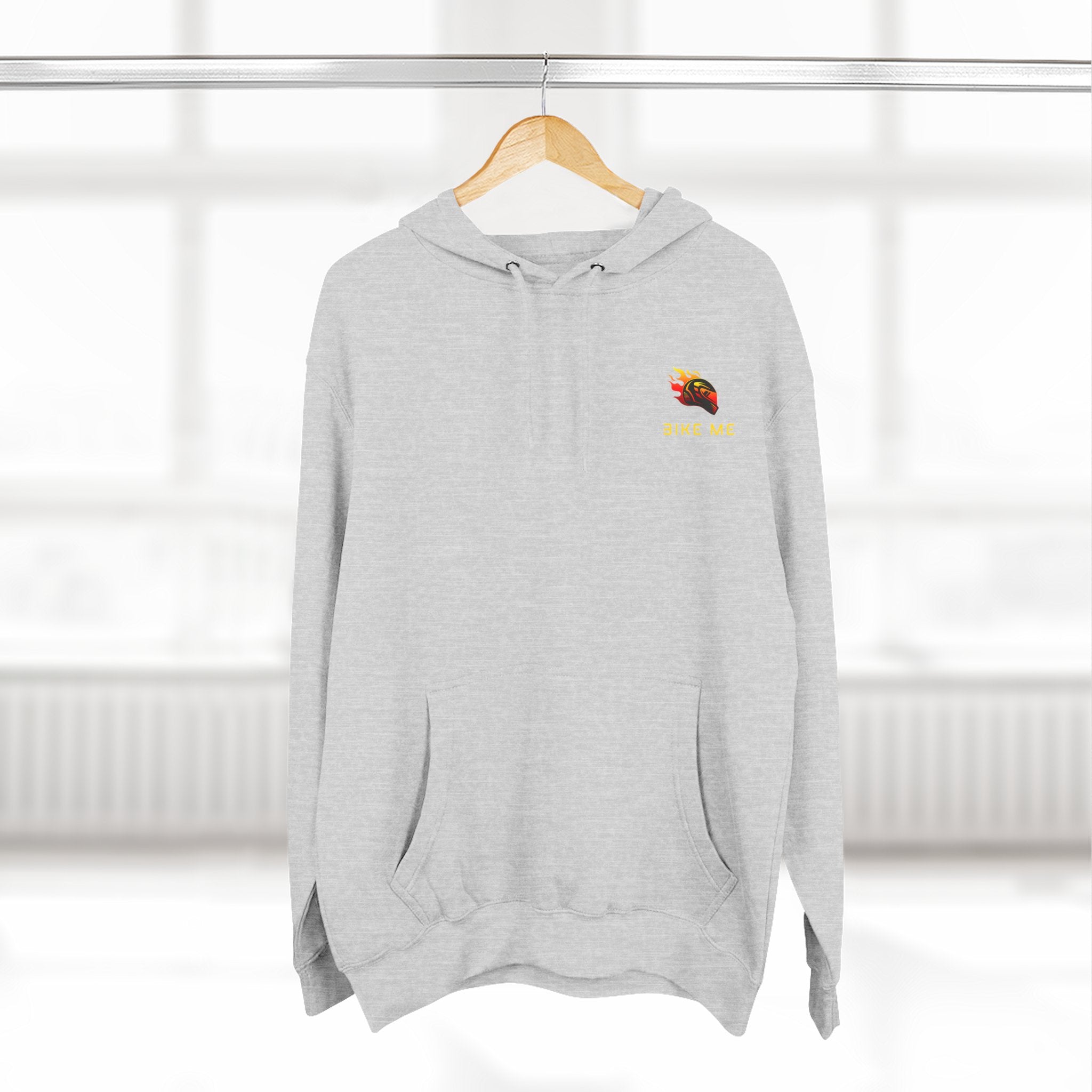 "Bike Me" Flaming Helmet Graphic Hoodie