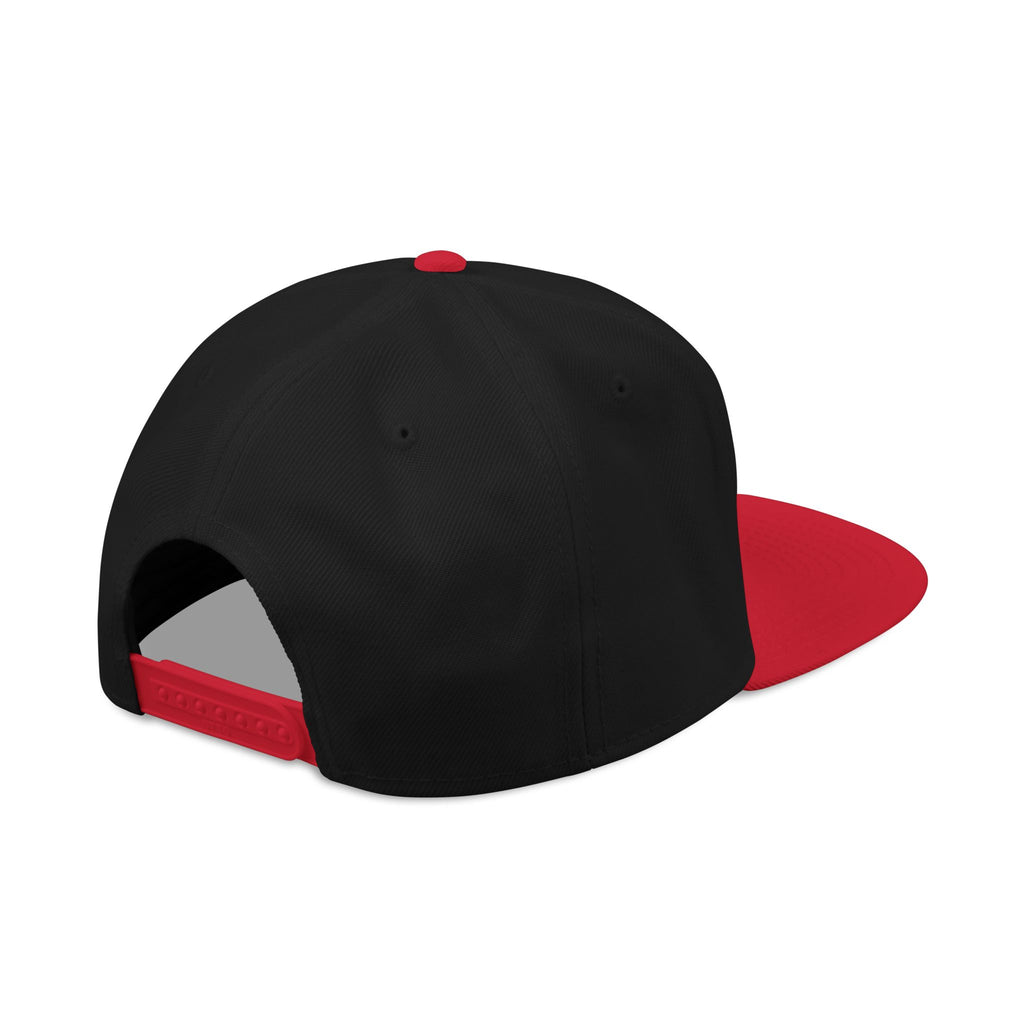 Embroidered Flame Snapback Hat — "Kiss Me" Pixel Fire Design