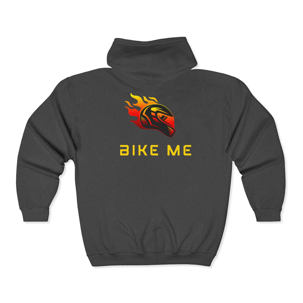 "Bike Me" Graphic Zip-Up Hoodie
