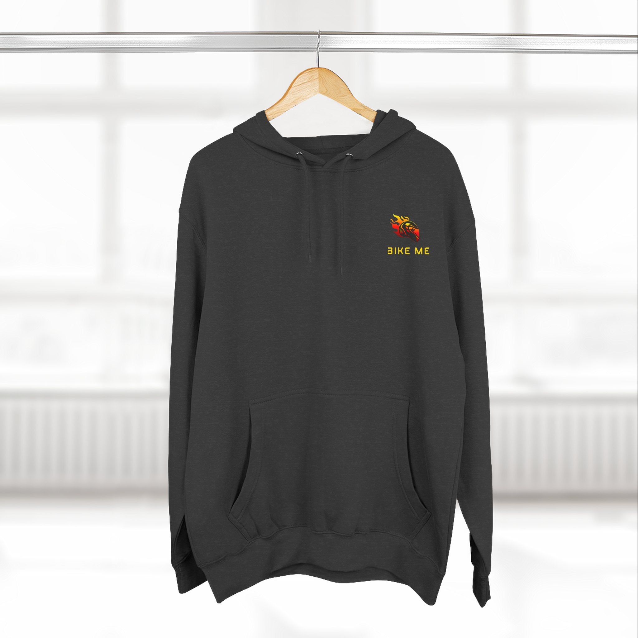 "Bike Me" Flaming Helmet Graphic Hoodie