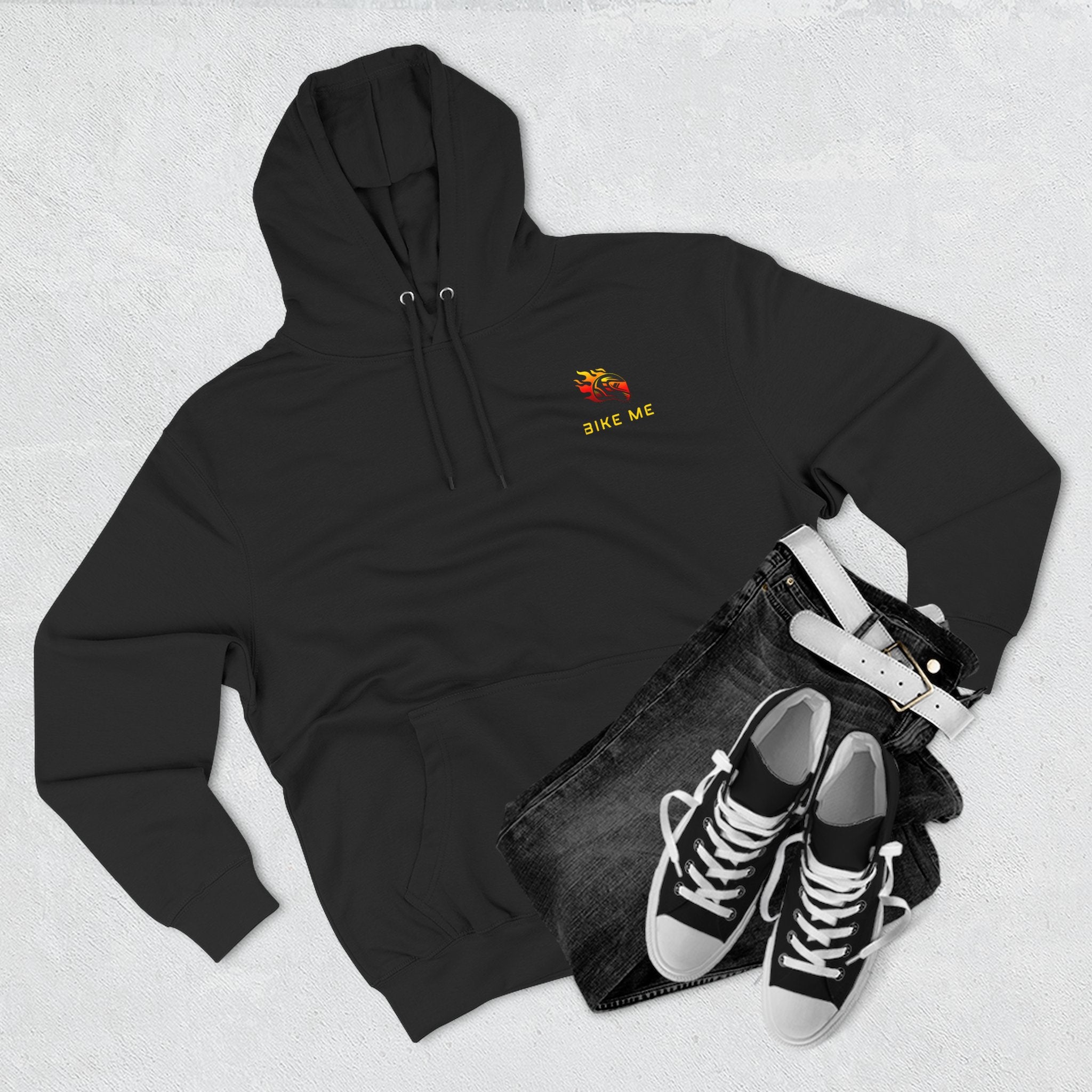 "Bike Me" Flaming Helmet Graphic Hoodie