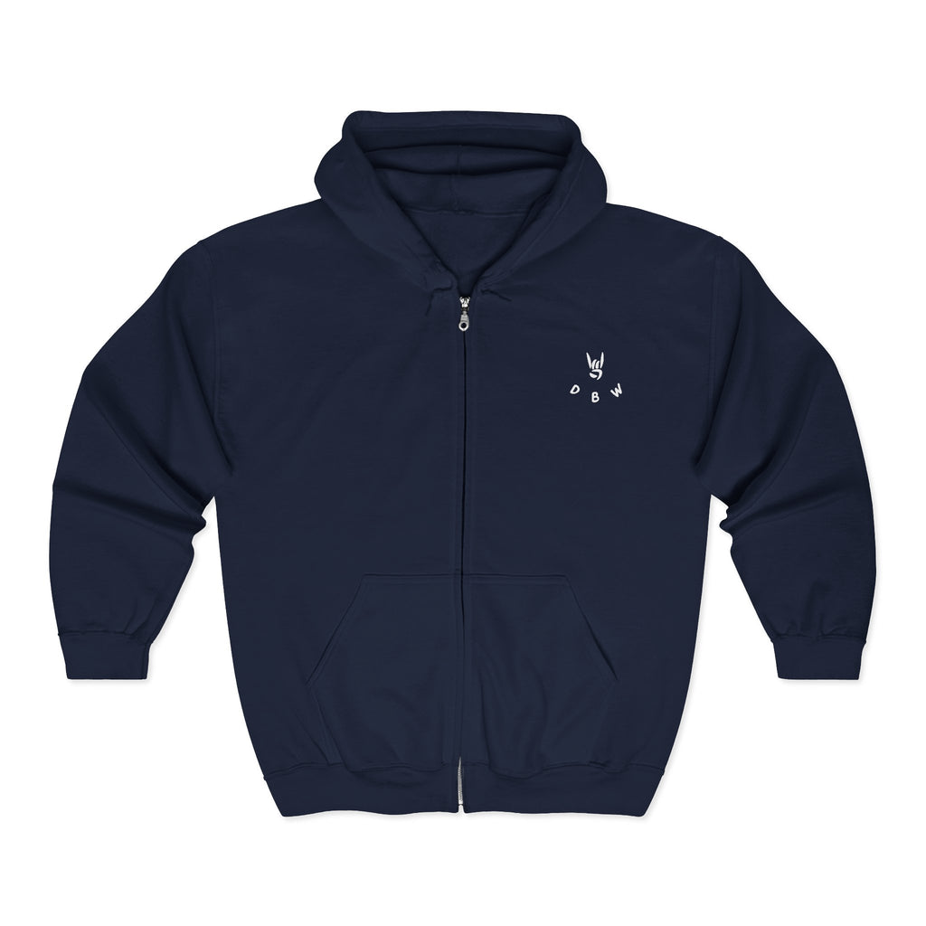 "Don't Be Weird" Zip-Up Graphic Hoodie
