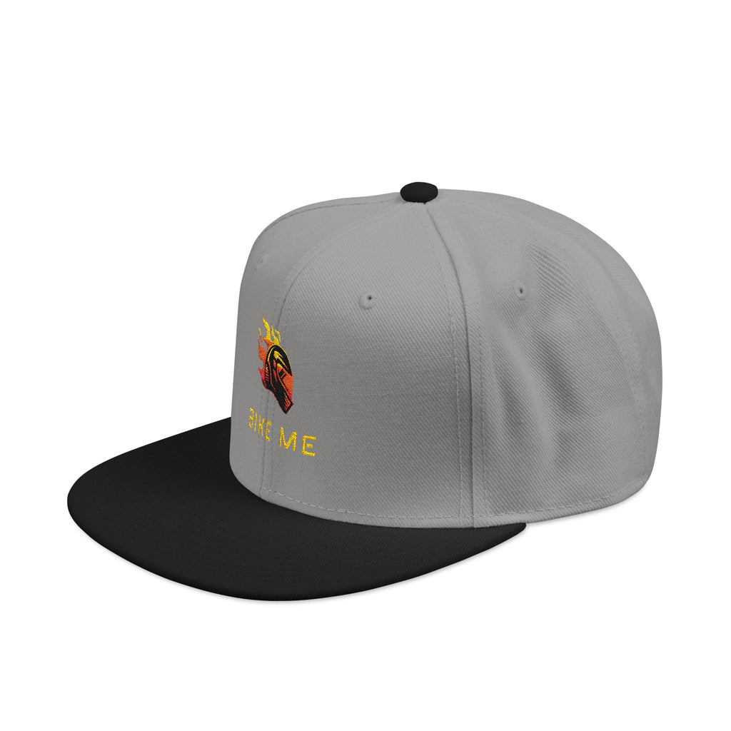 Embroidered Flame Snapback Hat — "Kiss Me" Pixel Fire Design